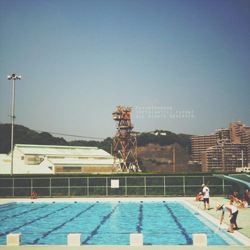 yokosuka, Japan, pool, summer, sky, (h)fuyunt